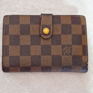 Authentic Vintage Louis Vuitton Damier Ebene Kisslock Wallet